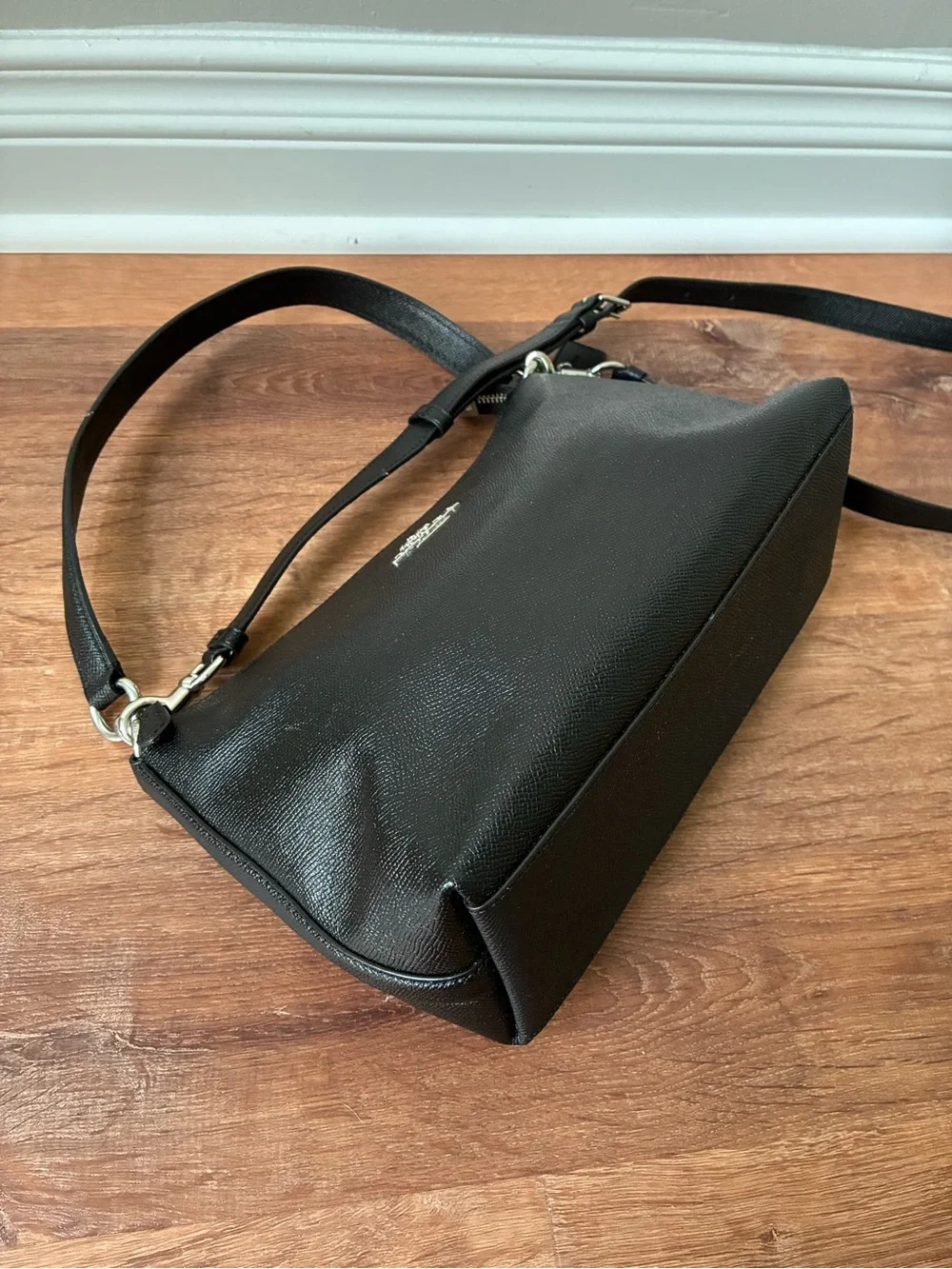 Coach Lewis Leather Crossbody Shoulder Bag, Black / Silver, 80058